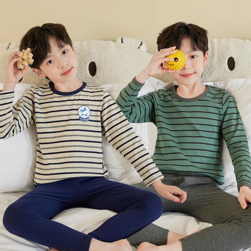 ■商品名子供パジャマ 綿 秋 長袖 ロングパンツ キッズ 子供 ルームウエア 上下セット ボーダー柄 韓国子供服 女の子 男の子 100 110 120 130 140 150cm 寝間着 部屋着■サ
