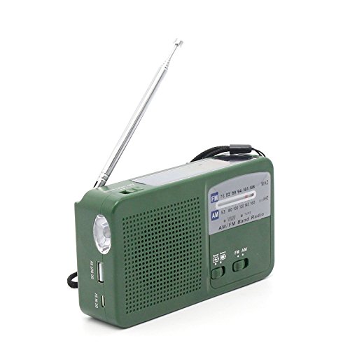 防災ポータブルラジオ FM/AM/ワイドFM対応 500MaH大容量バッテリー防災ラジオ スマートフォンに充電可能 手回し充電/太陽光充電対応/乾電