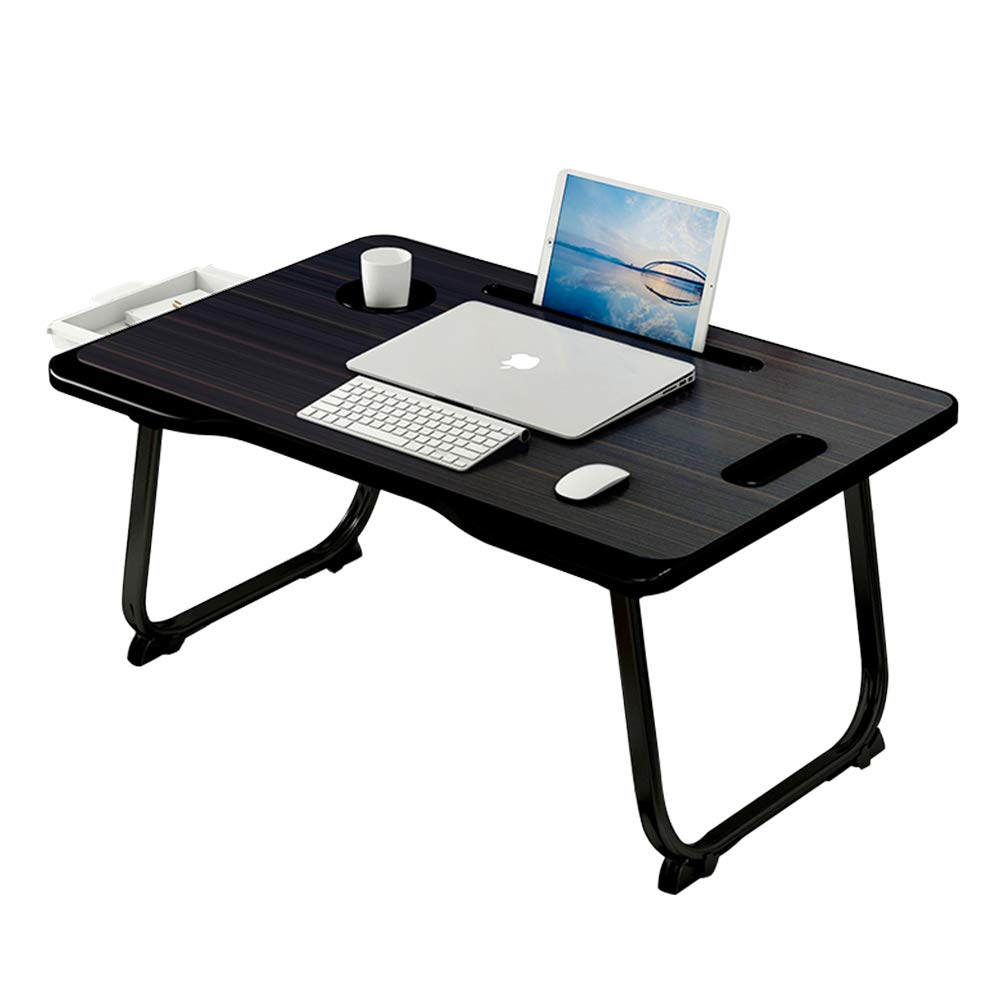 折りたたみテーブル 座卓 ローテーブル PCデスク 軽量 アウトドア 溝付き 表面大容量 多機能テーブル ベッドテーブル 耐荷重50kg 60*42*2