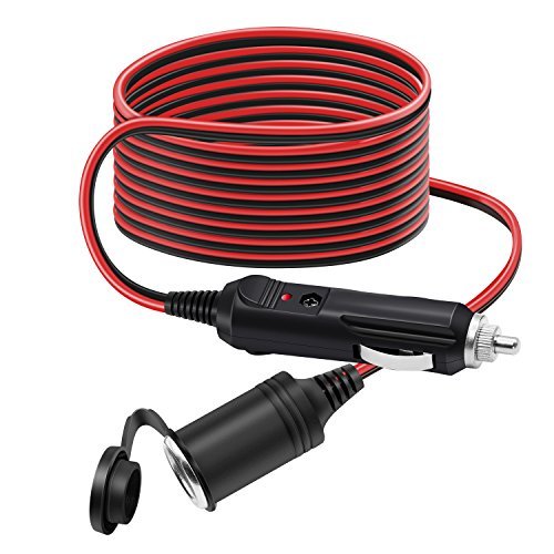 シガーソケット 延長 ケーブル 3.5M 12V / 24V 兼用 車電源コード 自動車シガーアダプター シガーソケット延長コード ソケット付き パイロットランプ内蔵 キャップ付き 防水 防塵
