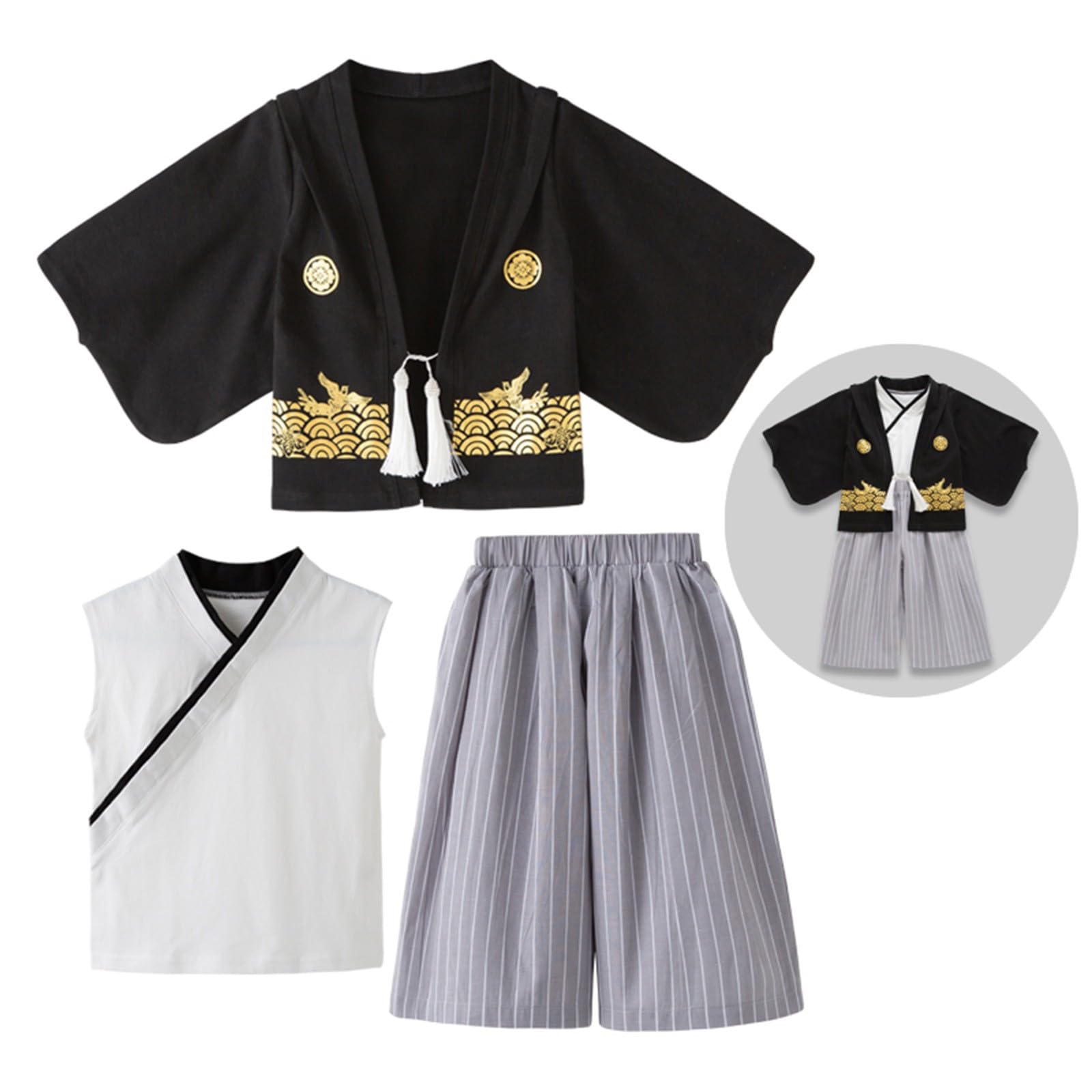 フォーマル ベビー服 ロンパース 和装 着物 キッズ 袴風 カバーオール 男の子 70 80 90 95 100cm 袴 ロンパース ベビー 新生児 赤ちゃん 着物 ベビーウェア お宮参り