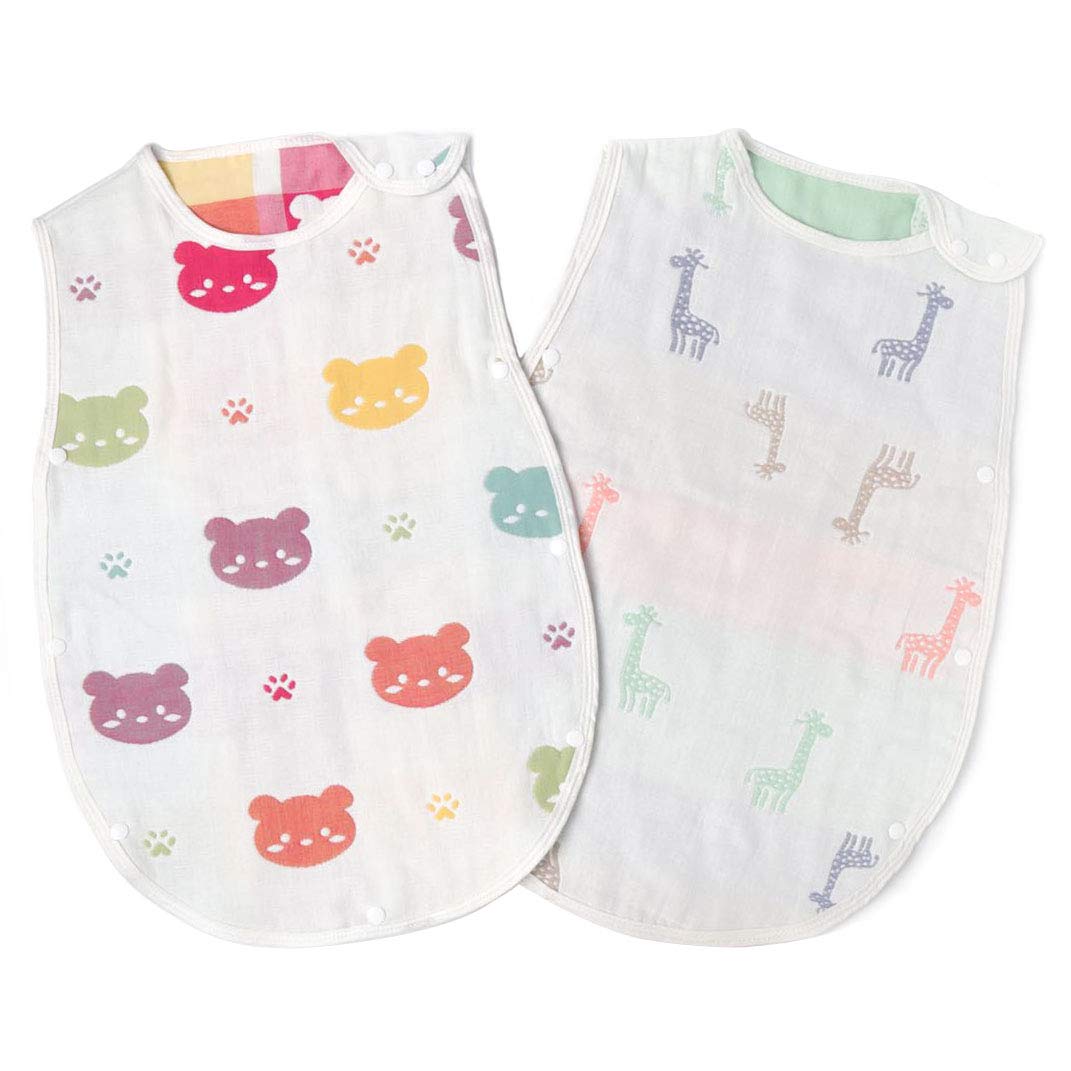 スリーパー 6重ガーゼ ベビー 赤ちゃん キッズ パジャマ 2枚セット 寝袋 春夏秋冬 コットン 100% 寝冷え防止 出産お祝い ギフト スリーパー